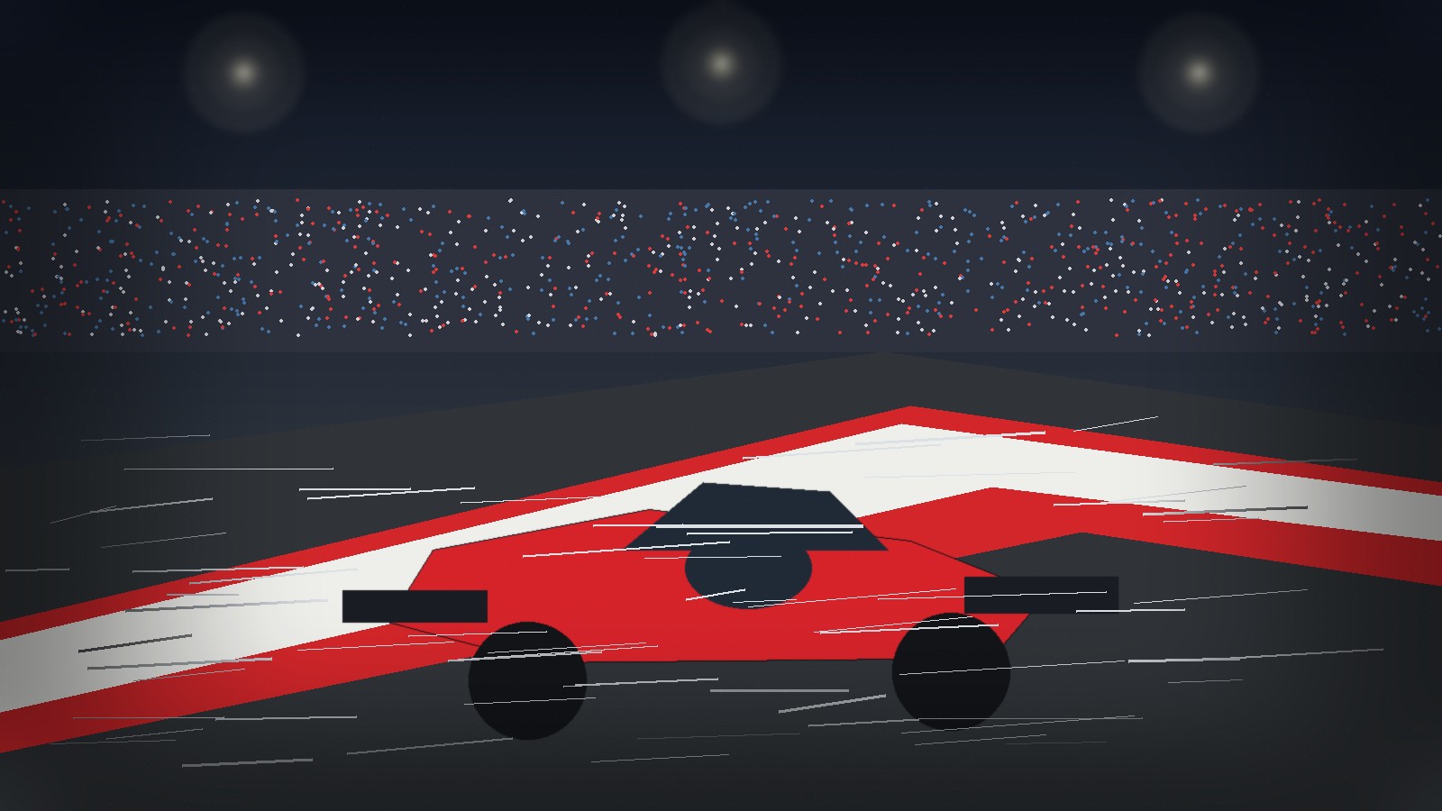 F1赛车在高速赛道中完成正赛圈速